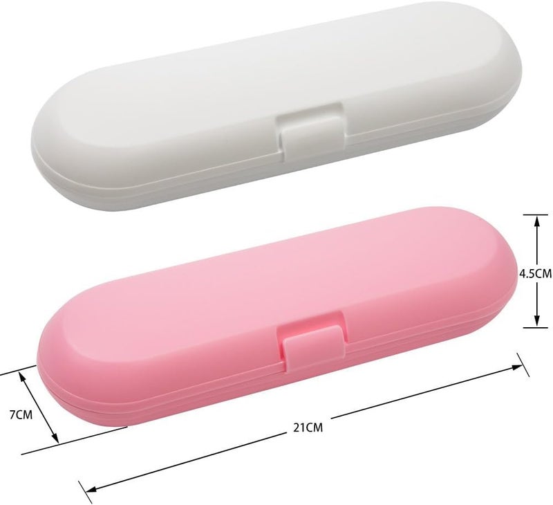Nincha Plastic Electric Toothbrush Travel Case for Oral-B Pro Series, 2 packs (White&Pink) - Image 2
